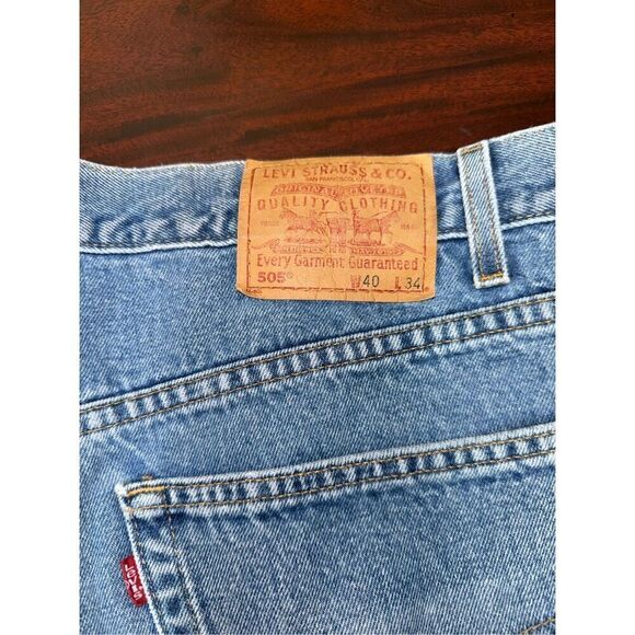 Levi’s Mens 505 Straight Leg Regular Fit Denim Jeans Size 40x34 - Picture 6 of 7